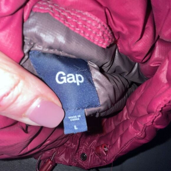 Gap hot pink puffer sleeveless coat large - Picture 5 of 9